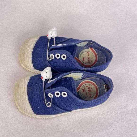 Vintage Canvas Boys Comfort Cushion Blue Sneakers Size 5 Made In USA - Picture 4 of 16